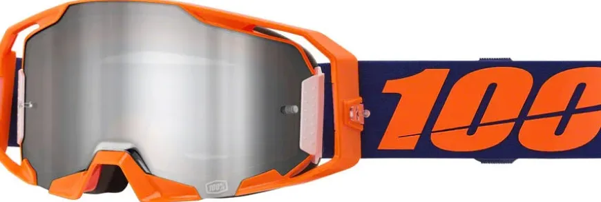 100% ARmatic Goggles - Neon Orange Mirror Silver Flash Lens