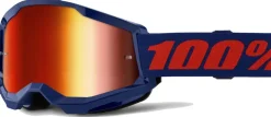 100% Strata 2 Goggles - Navy/Mirror Red