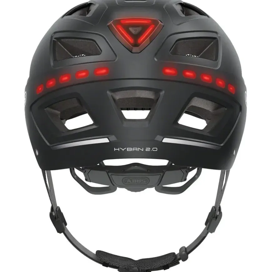 Abus Hyban 2.0 LED Road Bike Helmet - Black