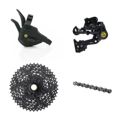 BOX Four 8-Speed Wide Single Shift eBike Groupset - Includes Wide Rear Derailleur 11-42t Cassette Single Shift Shifter 8-Speed Chain
