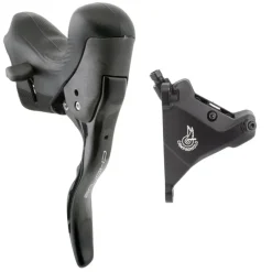 Campagnolo Chorus Ergopower Hydraulic Brake/Shift Lever Disc Caliper - Left/Front 12-Speed 160mm Flat Mount Caliper BLK