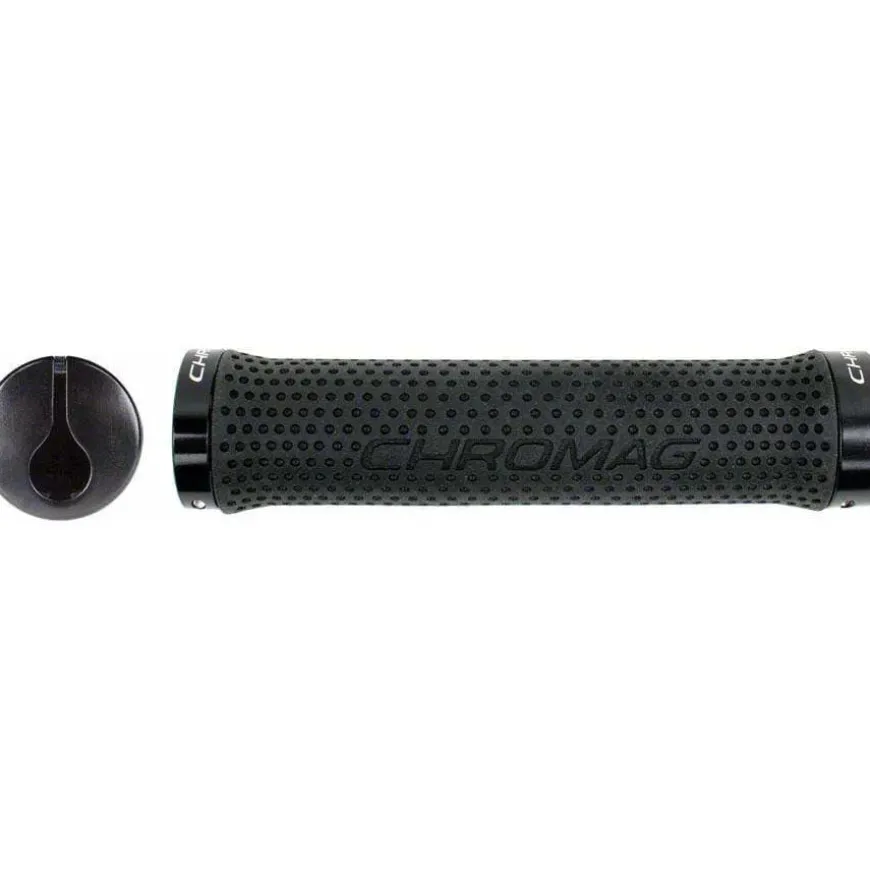 Chromag Basis Bike Handlebar Grips - Black, Lock-On