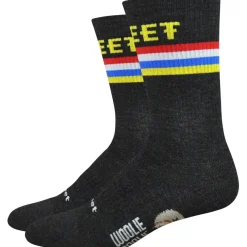 DeFeet Woolie Boolie DeFeet Podium Bike Socks - Black/Yellow