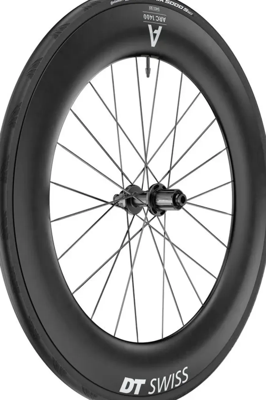 DT Swiss ARC 1400 DiCut 85 Rear Wheel - 700 12 x 142mm Center-Lock HG11 Road/XDR Ratchet EXP 36 BLK WTS w/GP5000 STR Tire