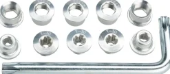 FSA Torx T-30 Alloy Double Chainring Nut/Bolt Set tool Silver