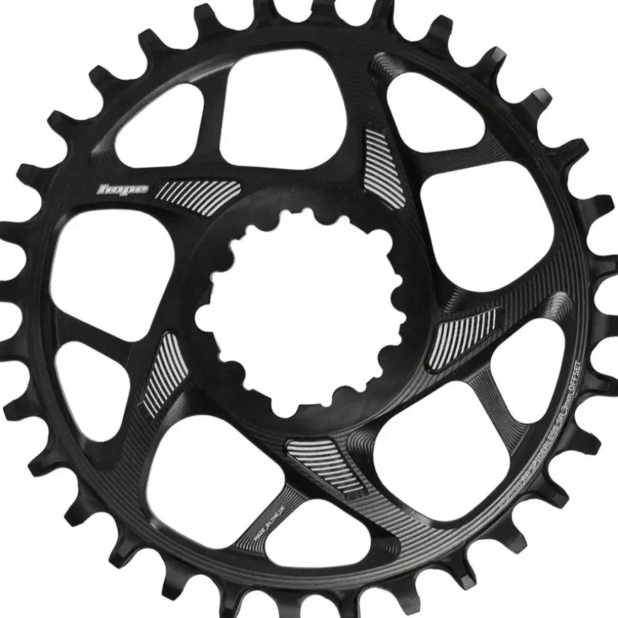 Hope Spiderless Retainer Chainring - 28t SRAM Direct Mount 3mm Offset R22 BLK