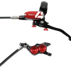 Hope Tech 4 E4 Disc Brake and Lever Set - Rear Hydraulic Post Mount Red