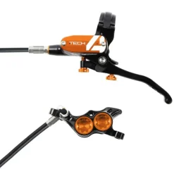 Hope Tech 4 E4 Disc Brake and Lever Set - Rear Hydraulic Post Mount Orange