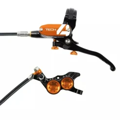 Hope Tech 4 V4 Disc Brake and Lever Set - Front Hydraulic Post Mount Orange