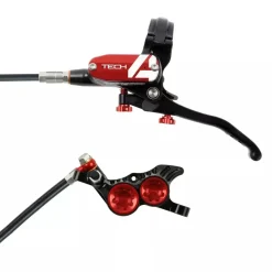 Hope Tech 4 V4 Disc Brake and Lever Set - Rear Hydraulic Post Mount Red