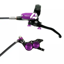 Hope Tech 4 V4 Disc Brake and Lever Set - Front Hydraulic Post Mount Purple