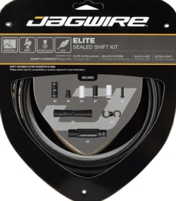 Jagwire Elite Sealed Shift Cable Kit - SRAM/Shimano Ultra-Slick Uncoated Cables BLK