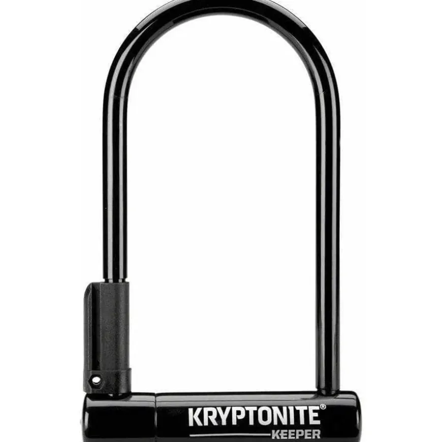 Kryptonite Keeper Bike U-Lock - 4 x 8", Keyed, Black, Includes bracket
