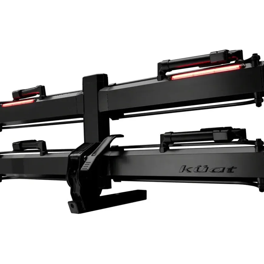 Kuat Piston Pro X Hitch Bike Rack - 2-Bike 2" Receiver LED Lights 4-Pin Plug Kashima Coat Galaxy Gray