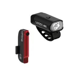 Lezyne Mini Drive 400XL / Stick+ Drive Light Front and Rear Black Set