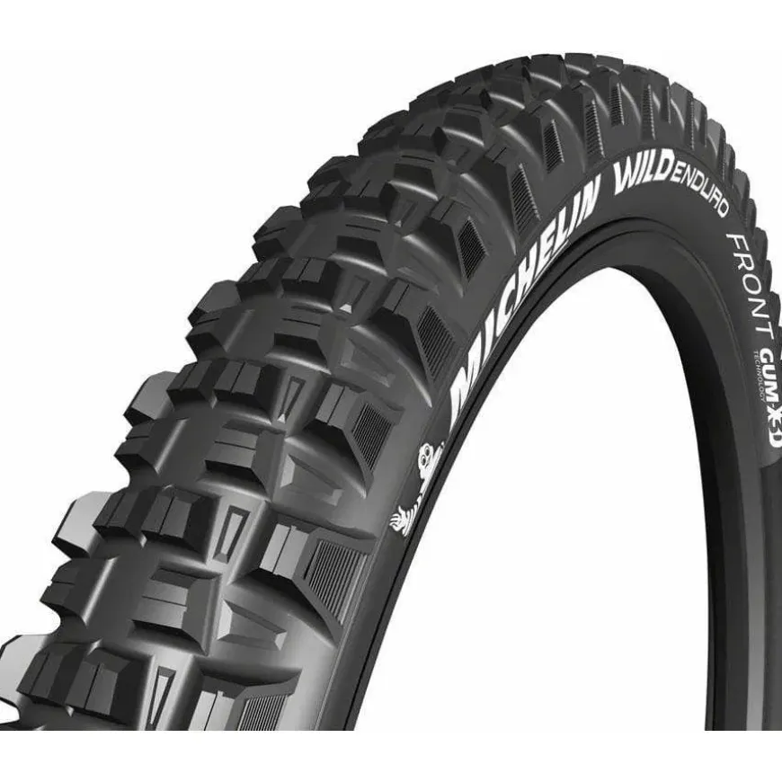 Michelin E-Wild Tire - 27.5 x 2.6 Tubeless Folding Gum-X Black Front Ebike