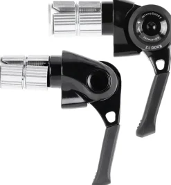 microSHIFT BS-A12 Bar End Road Shifter Set - 2x 12-Speed Shimano 12-Speed Road Compatible BLK