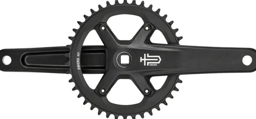microSHIFT Sword BLK 1x Crankset - 165mm 9/10-Speed 42t 110 Asym BCD JIS Square Taper Spindle Interface BLK