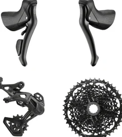 microSHIFT Sword BLK 1x9-Speed Groupset - Includes Brake/Shifters Rear Derailleur Medium Cage 11-42t Cassette
