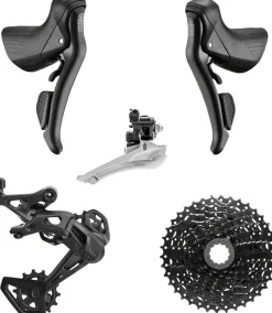 microSHIFT Sword BLK 2x9-Speed Groupset - Includes Brake/Shifters Front Derailler Braze-On Rear Derailleur Long Cage 11-38t Cassette