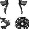 microSHIFT Sword BLK 1x9-Speed Groupset - Includes Brake/Shifters Rear Derailleur Medium Cage 11-46t Cassette