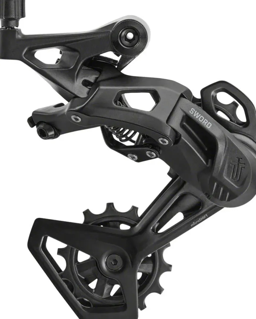 microSHIFT Sword BLK 1x9-Speed Groupset - Includes Brake/Shifters Rear Derailleur Medium Cage 11-46t Cassette