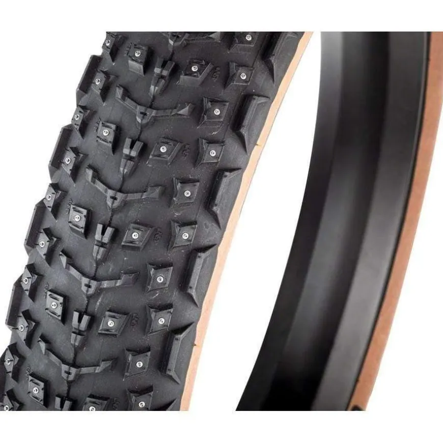 45NRTH Dillinger 5 Tire - 26 x 4.6 Tubeless Folding Tan 60 TPI 258 Concave Carbide Aluminum Studs