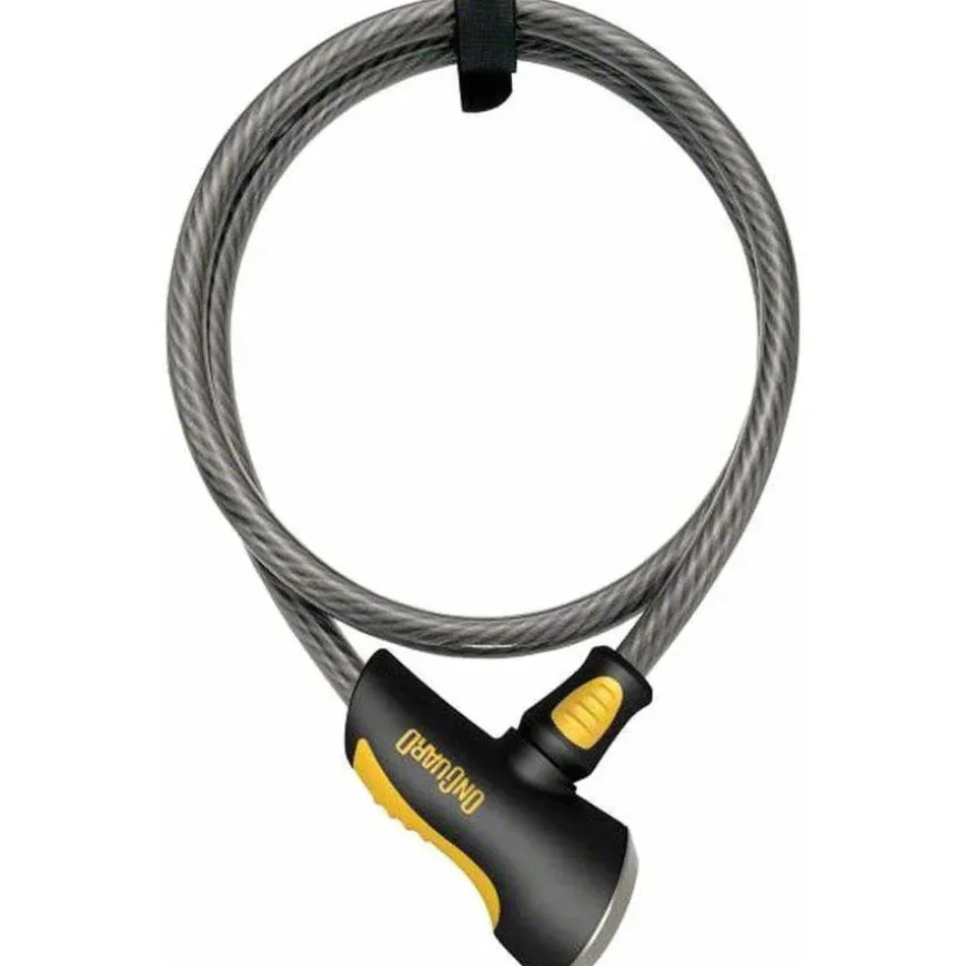 OnGuard Akita Non-Coil Cable Lock with Key: 10 x 12mm Silver/Black/Yellow