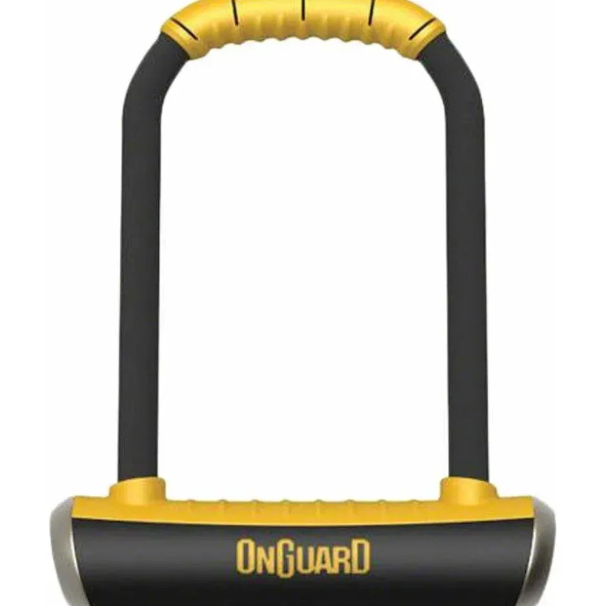 OnGuard PitBull Series Bike U-Lock - 4.5 x 9", Keyed, Black/Yellow, Includes bracket
