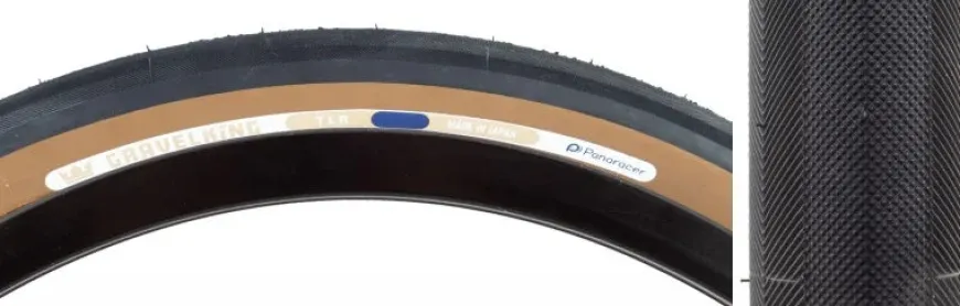 Panaracer GravelKing Slick Tire - 650b x 42 / 27.5 x 1.75 Tubeless Folding BLK/Brown