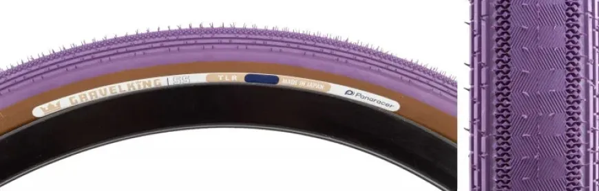 Panaracer GravelKing SS Tire - 700 x 45 Tubeless Folding Purple/Brown