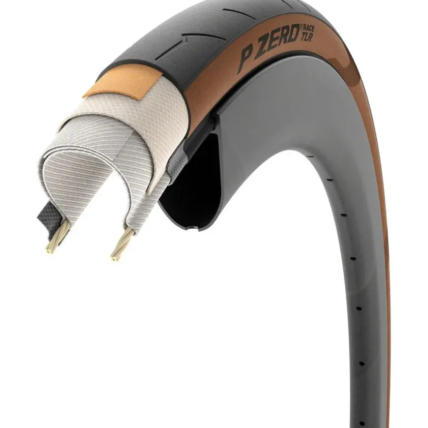 Pirelli P ZERO Race TLR Road Bike Tire - 700 x 26, Tubeless, Classic Tan