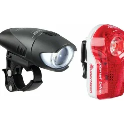 Planet Bike Blaze 1/2 watt Headlight and Superflash Taillight Set: Black Body