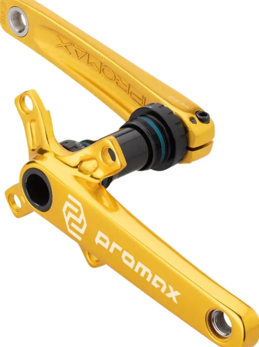 Promax CF-2 Crankset - 160mm 24mm Spindle 2-Piece 68mm English BB Included Gold