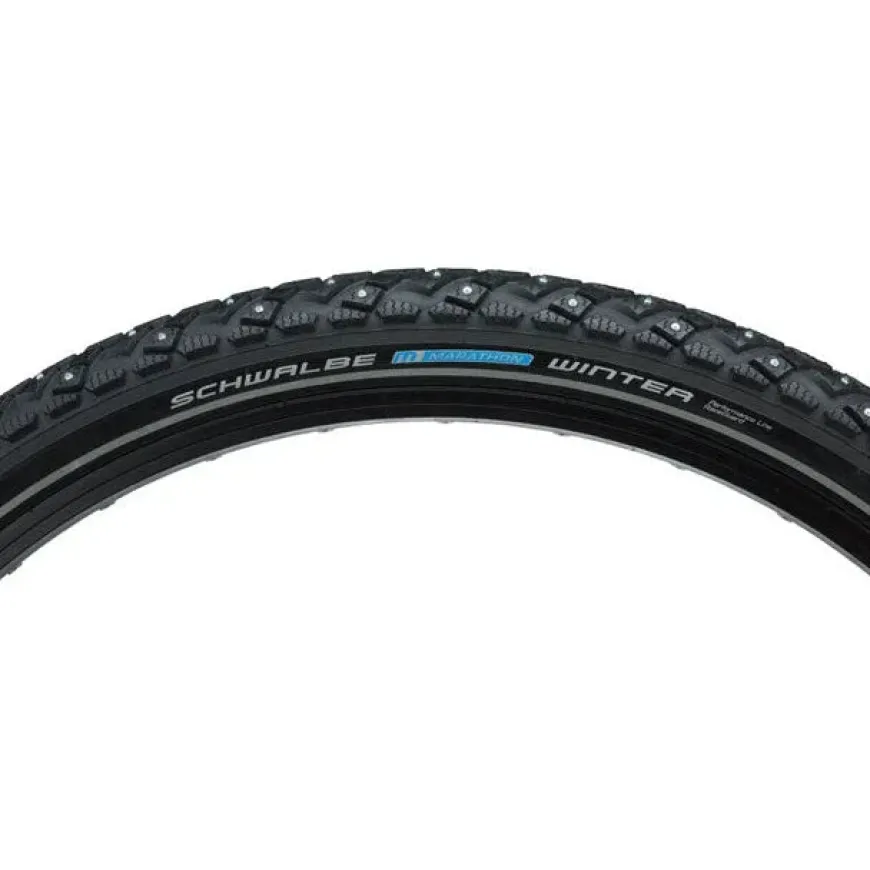 Schwalbe Marathon Winter Plus Winter-Studded Bike Tire - 26 x 1.75, Clincher, Wire, Black, SmartGuard, Winter
