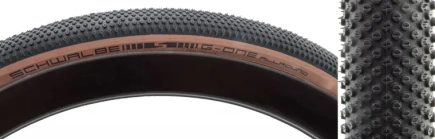 Schwalbe G-One Allround Tire - 700 x 40 Tubeless Folding BLK/Tan Performance Line Addix