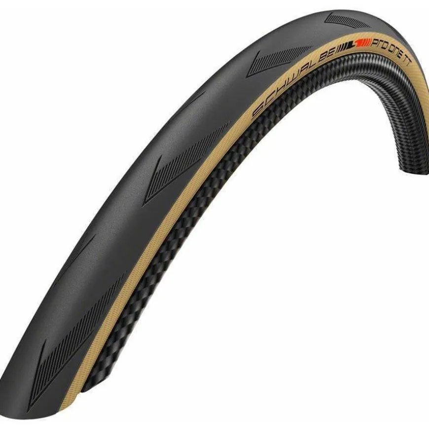 Schwalbe Pro One TT Tire - 700 x 25, Tubeless, Folding/Tan, Evolution Line, Addix Race