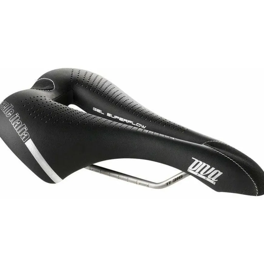 Selle Italia Diva Gel Superflow Saddle - Titanium Black Womens S3