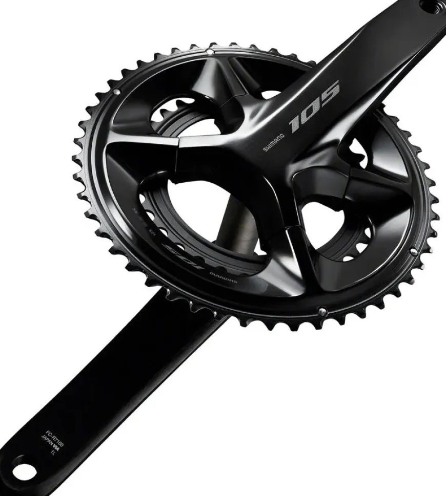 Shimano 105 FC-R7100 Crankset - 172.5mm 12-Speed 52/36t 110 Asymmetric BCD Hollowtech II Spindle Interface BLK