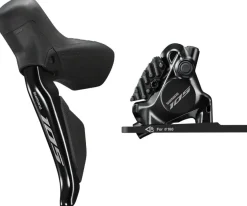 Shimano 105 ST-R7170-LE Di2 Shift/Brake Lever BR-R7170 Hydraulic Disc Brake Caliper - Front 2x Flat Mount Fork Adaptor BLK