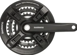 Shimano Altus FC-M311 Crankset - 175mm 7/8-Speed 48/38/28t Riveted Square Taper JIS Spindle Interface BLK