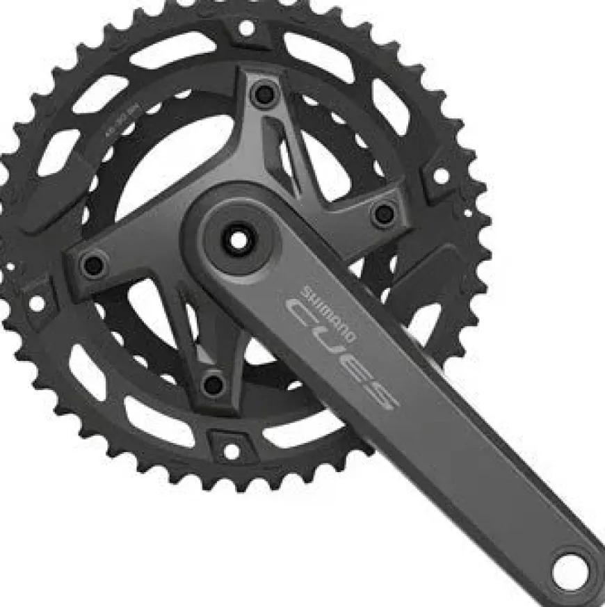 Shimano CUES FC-U6000-2 Crankset - 175mm 9/10-Speed 46/30t Asymmetric 110 BCD Hollowtech II BLK