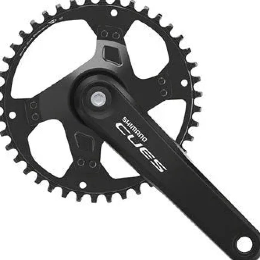 Shimano CUES FC-U4000-1 Crankset - 170mm 9/10/11-Speed 42t Riveted Square Taper JIS Spindle Interface BLK