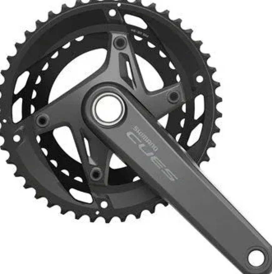 Shimano CUES FC-U6010-2 Crankset - 175mm 11-Speed 46/32t Asymmetric 110 BCD Hollowtech II BLK