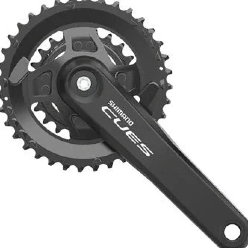 Shimano CUES FC-U4000-2 Crankset - 170mm 9/10/11-Speed 36/22t Riveted Square Taper JIS Spindle Interface BLK