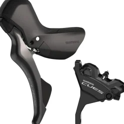 Shimano CUES ST-U6030 Shift/Brake Lever BR-U6030 Hydraulic Disc Brake Caliper - Left/Front 2x Flat Mount Caliper BLK