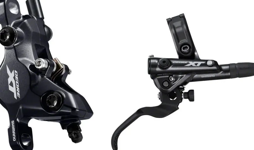Shimano Deore XT BL-M8100/BR-M8100 Disc Brake Lever - Rear Hydraulic Post Mount 2-Piston Finned Pads I-SPEC EV Clamp Band BLK