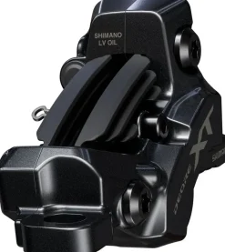 Shimano Deore XT BR-M8220 Disc Brake BL-M8200 Lever - Left/Front Post Mount 4-Piston Caliper SM-BH90-SBM Hose Fin Metal Pads BLK
