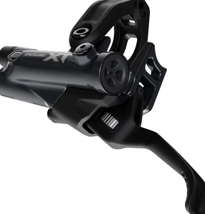 Shimano Deore XT BR-M8220 Disc Brake BL-M8200 Lever - Left/Front Post Mount 4-Piston Caliper SM-BH90-SBM Hose Fin Metal Pads BLK