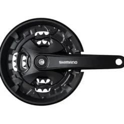 Shimano FC-MT101 Crankset - 175mm 9-Speed 40/30/22t Square Taper JIS Spindle Interface 50mm Chainline BLK